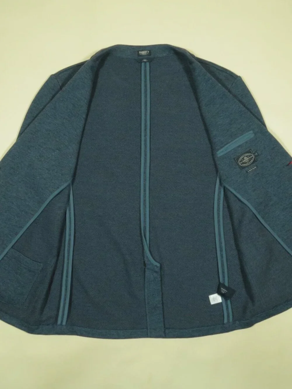 Faherty Inlet Knit Blue Melange Blazer Mens XL Blue Unstructured Sport Coat
